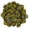 Czechmate 6mm Lentil Glass Czech Two Hole Bead, Opaque Olive Picasso